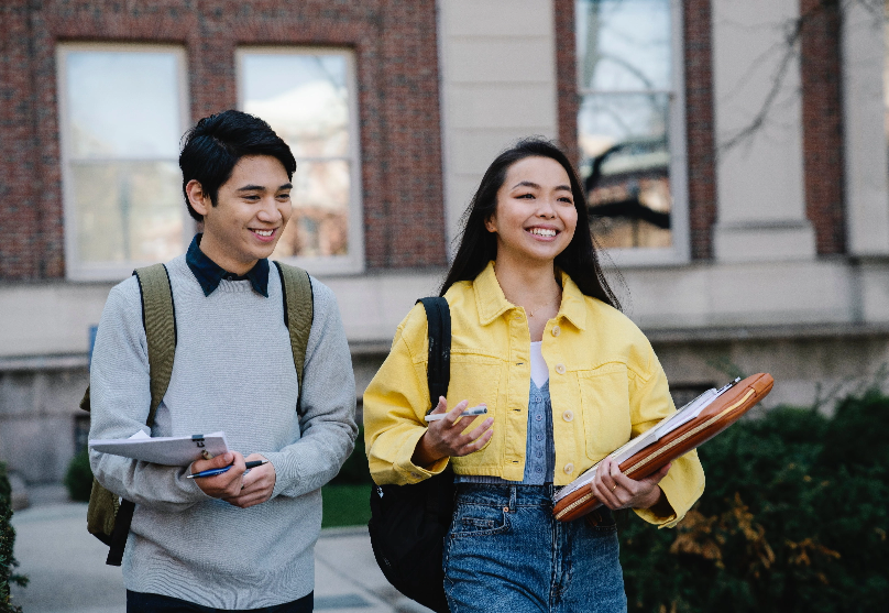 Students walking